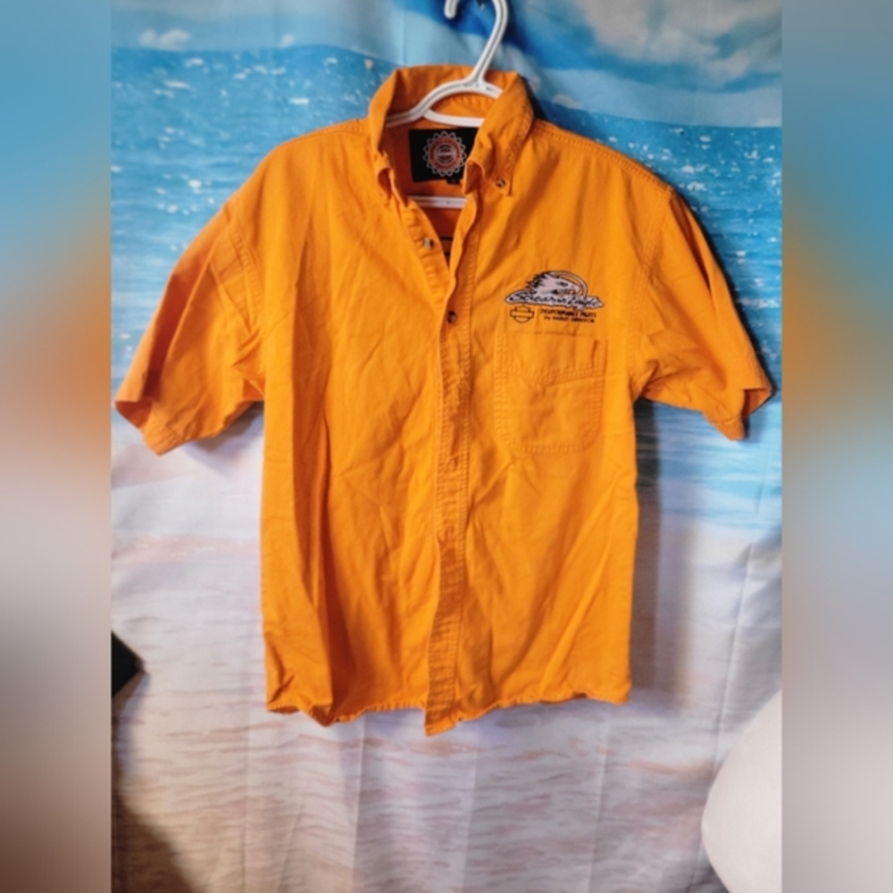 Harley-Davidson Screamin Eagle Parts NHRA Orange‎ Shop Shirt Mens Size Small